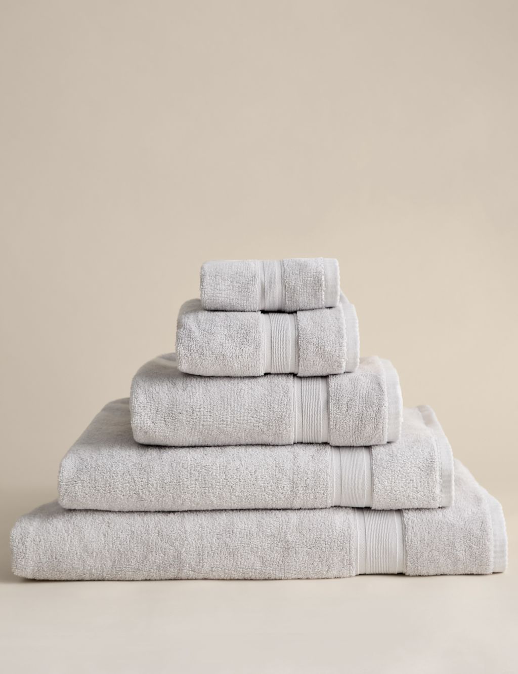 M&S Super Soft Pure Cotton Towel - 2 Pack Face Towels - Dove, Dove