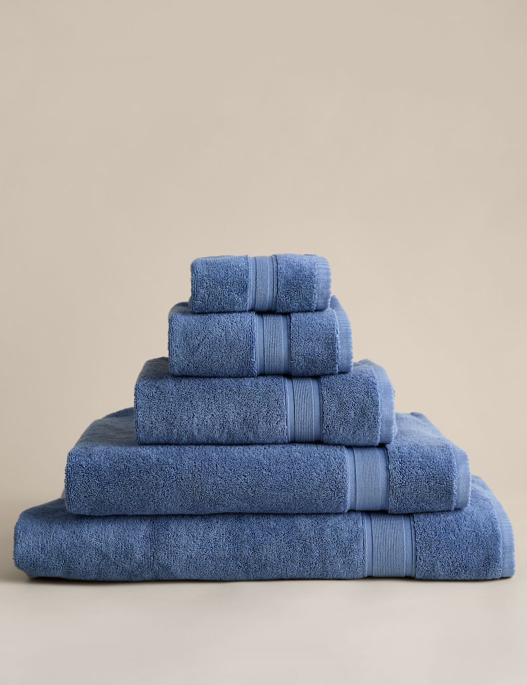 M&S Super Soft Pure Cotton Towel - Bath Sheet - Medium Blue, Medium Blue