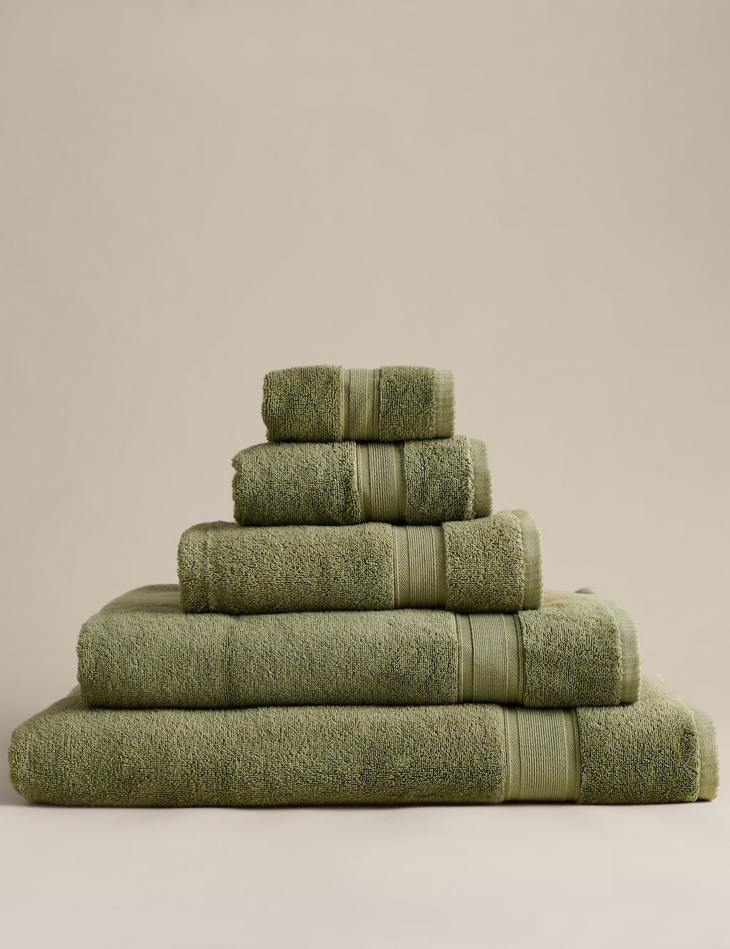 M&S Super Soft Pure Cotton Towel - 2 Pack Face Towels - Fern, Fern