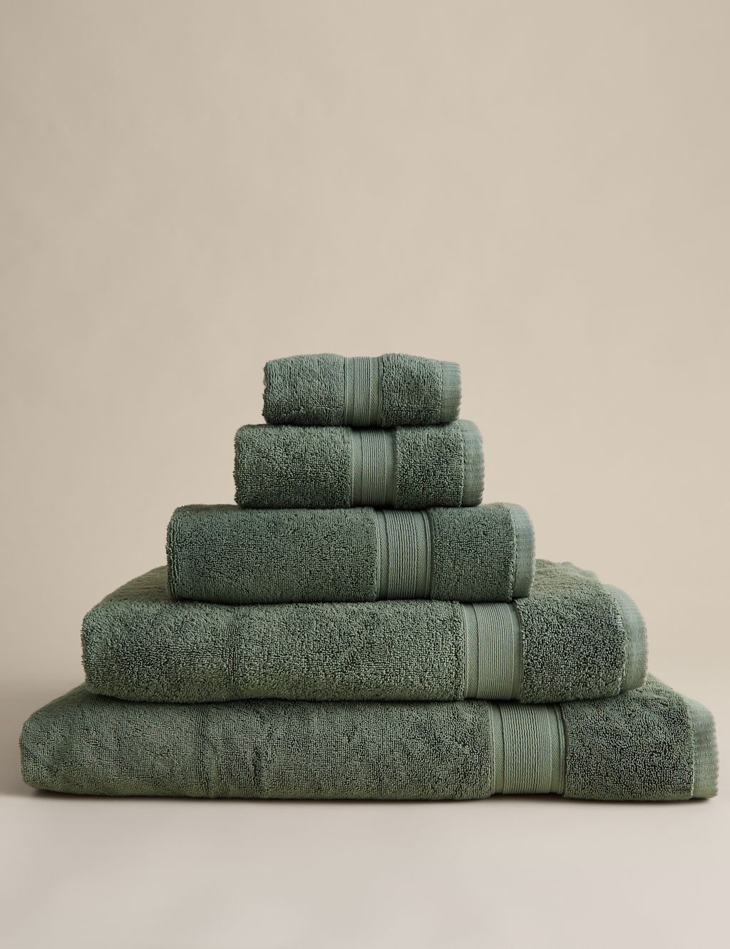 M&S Super Soft Pure Cotton Towel - Bath Sheet - Smokey Green, Smokey Green