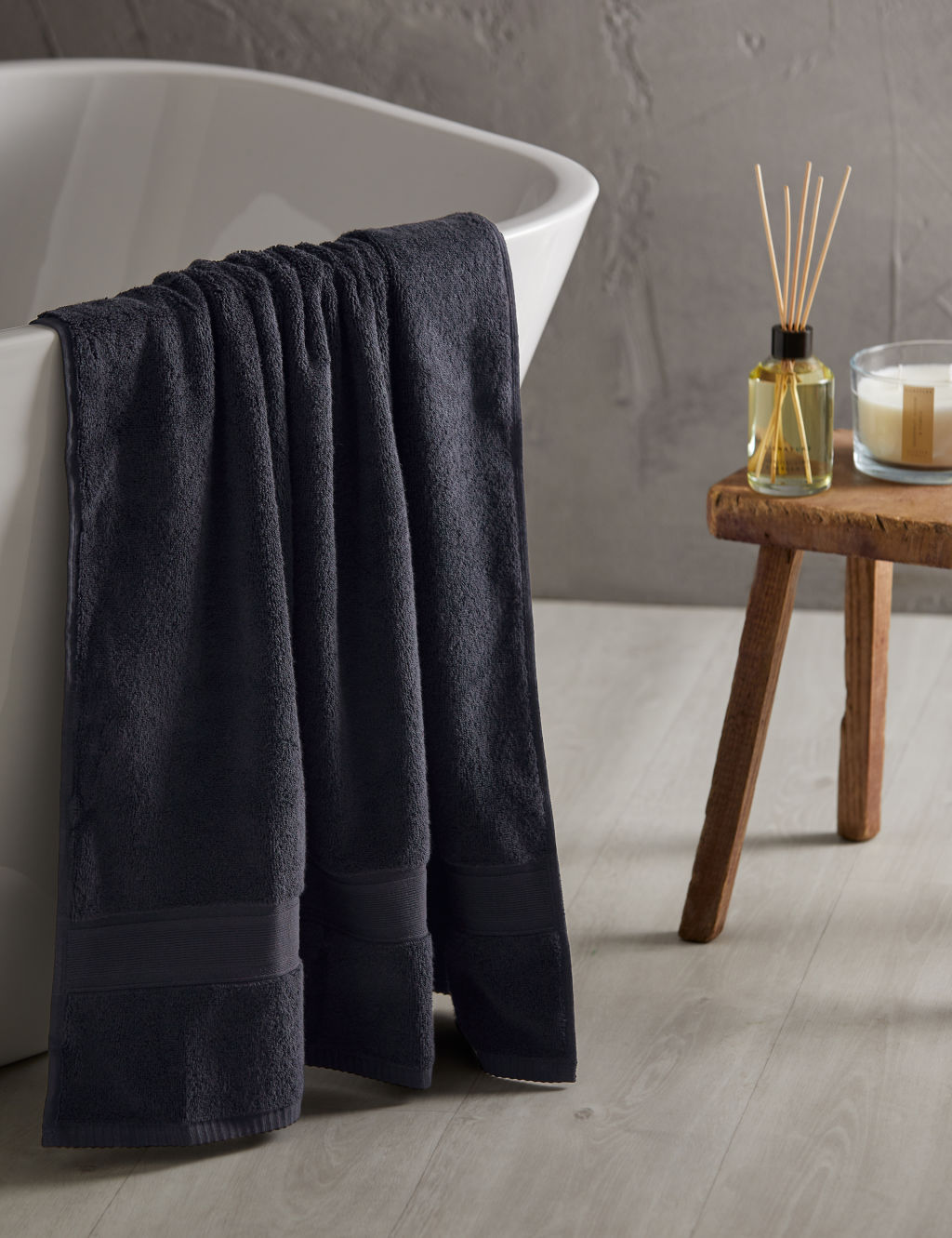 M&S Super Soft Pure Cotton Towel - 2 Pack Face Towels - Black, Black