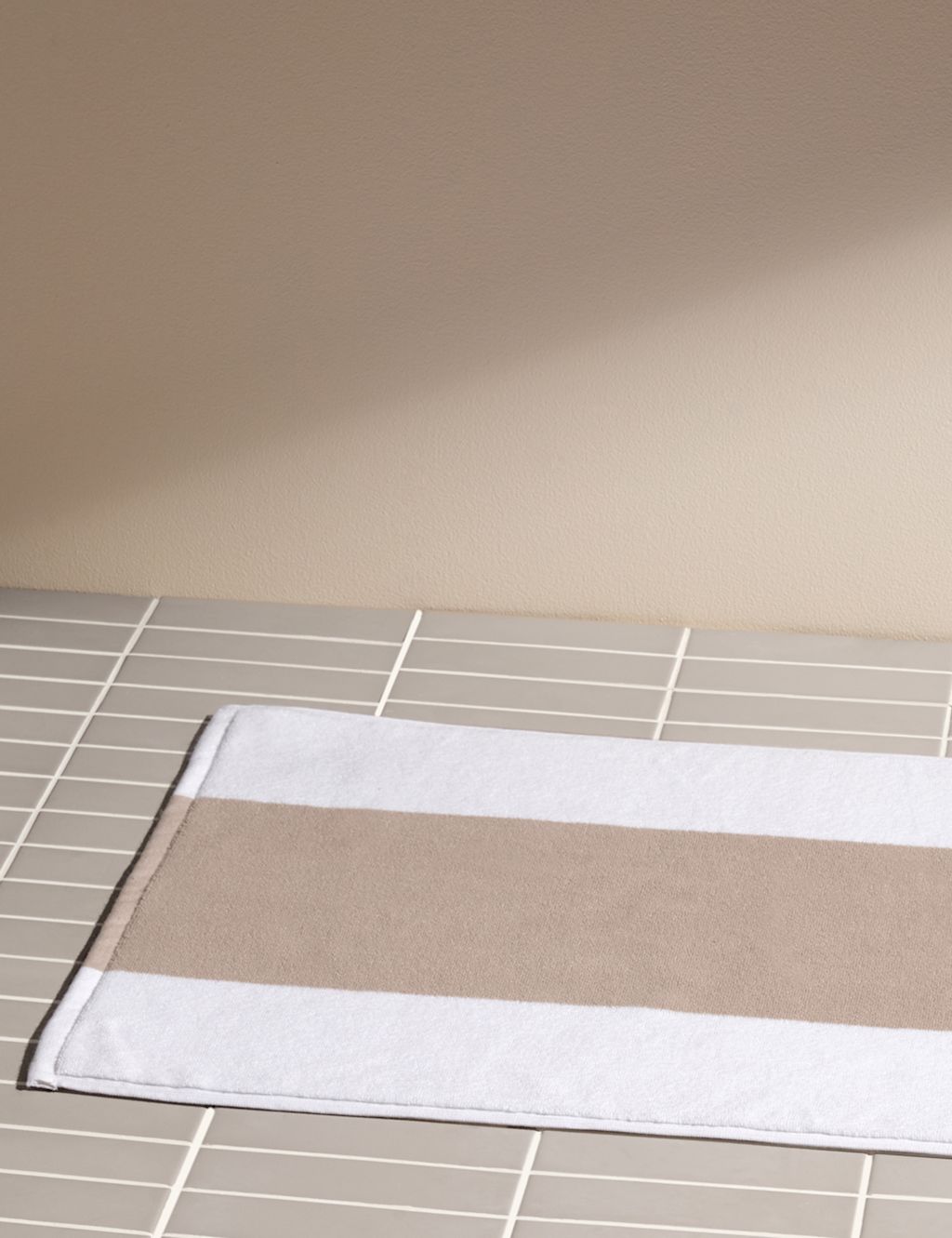 M&S X Kelly Hoppen Pure Cotton Central Band Bath Mat - Taupe, Taupe