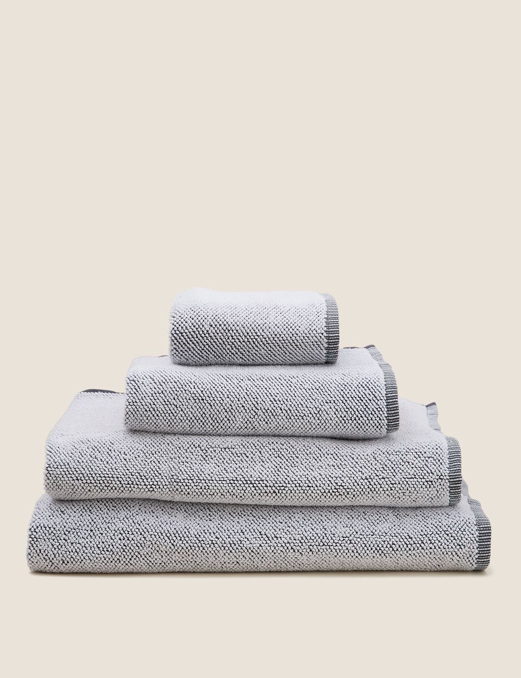 M&S Pure Cotton Cosy Weave Towel - Bath Sheet - Grey Mix, Grey Mix