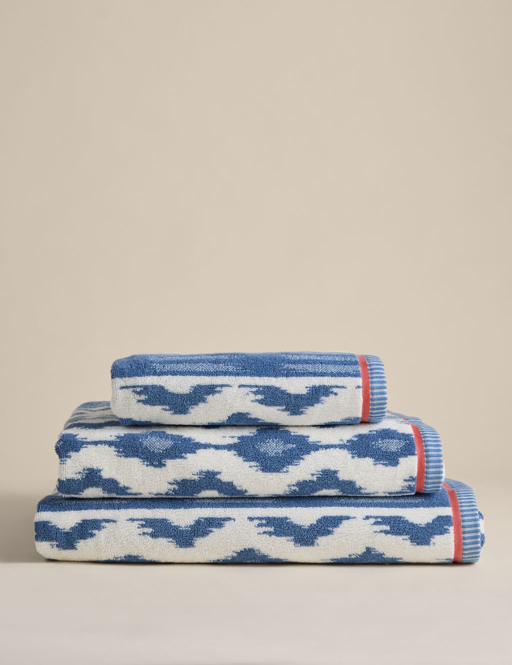 M&S Pure Cotton Ikat Towel - Bath Sheet - Denim, Denim