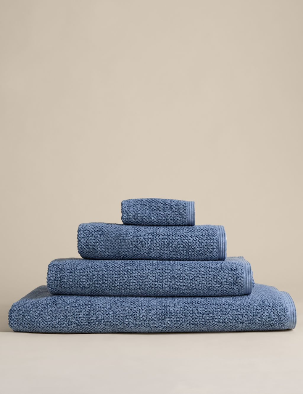 M&S Pure Cotton Rice Weave Bath Towel - Bath Sheet - Slate Blue, Slate Blue