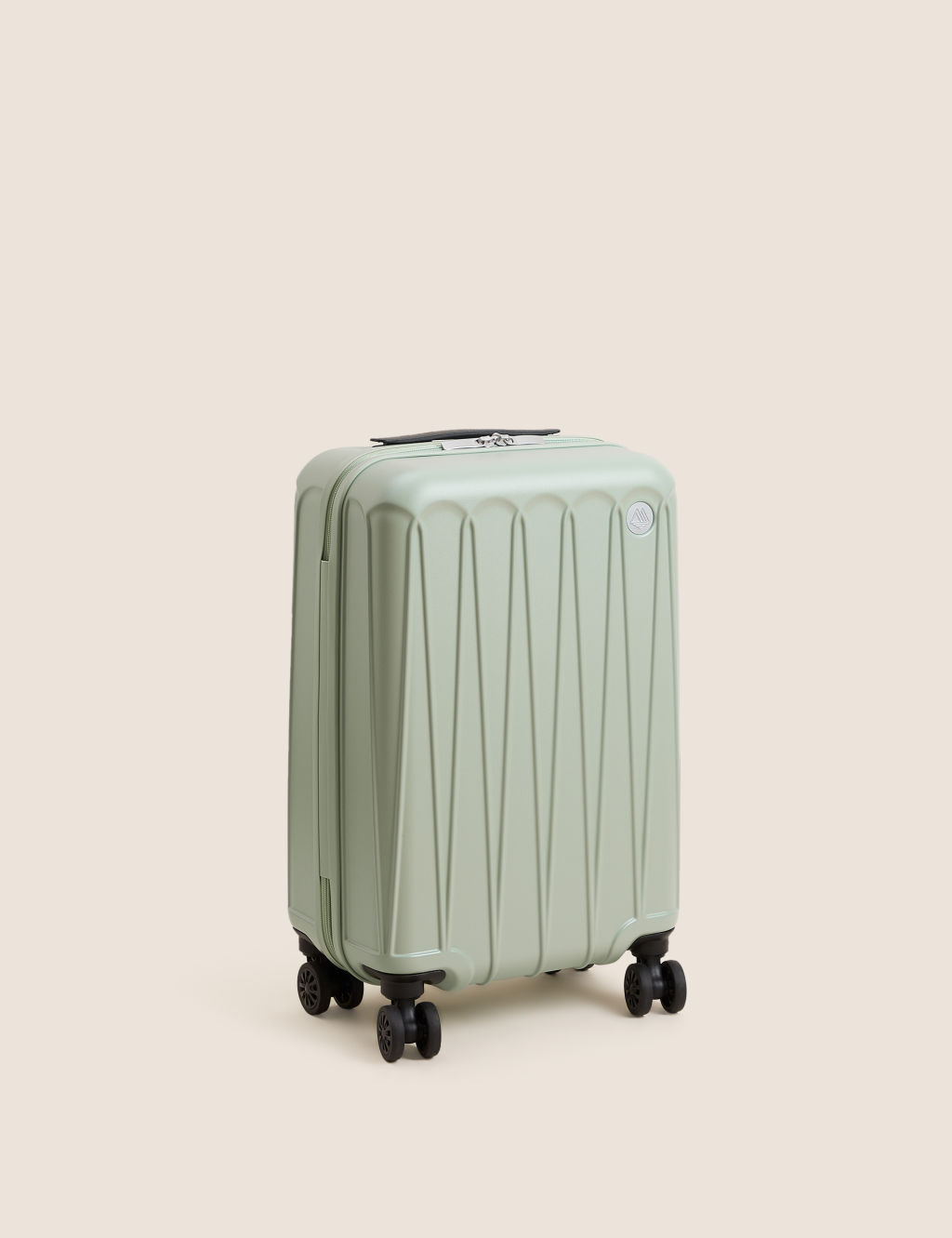 M&S Amalfi 4 Wheel Hard Shell Cabin Suitcase - 1SIZE - Sage Green, Sage Green