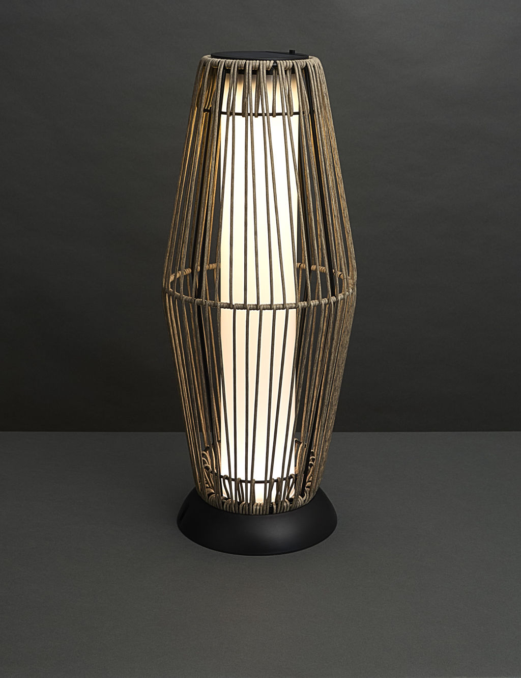 M&S Large Warm White LED Woven Solar Lantern - 1SIZE - Natural, Natural