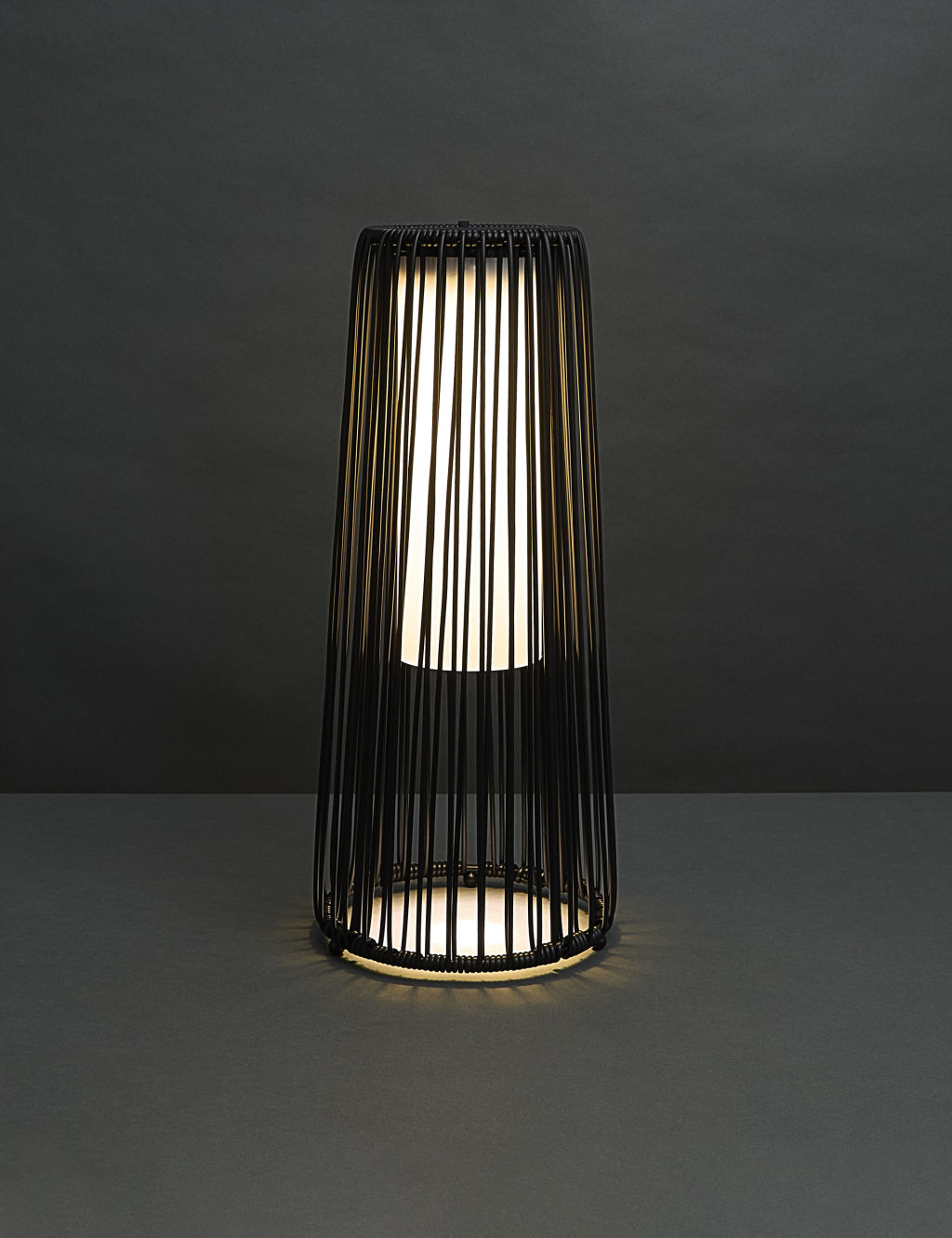 M&S Large Warm White LED Solar Rope Lantern - 1SIZE - Black, Black