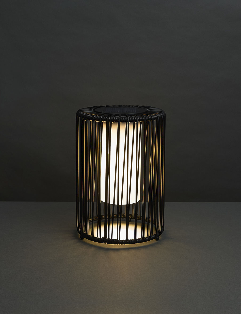 M&S Medium Warm White LED Solar Rope Lantern - 1SIZE - Black, Black