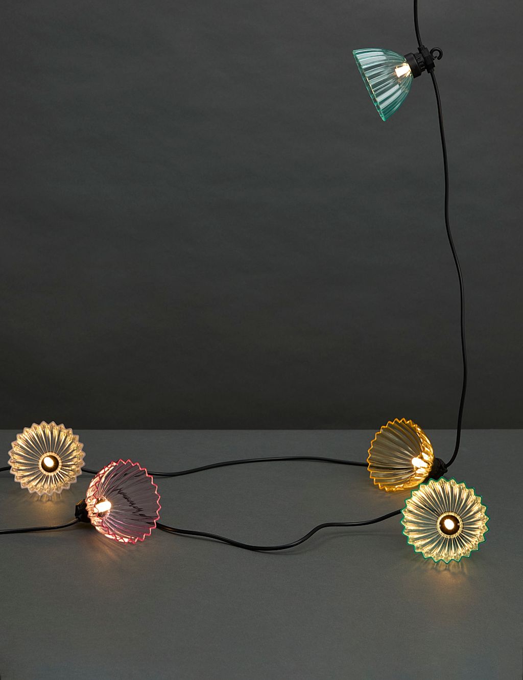 M&S 10 Warm White Fluted Solar String Lights - 1SIZE - Multi, Multi
