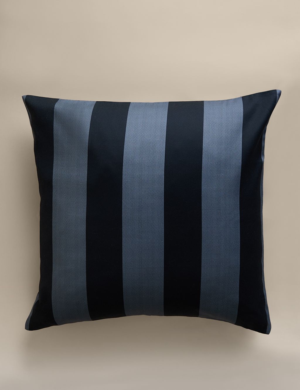 M&S Pure Cotton Stripe Cushion Cover - Navy, Navy