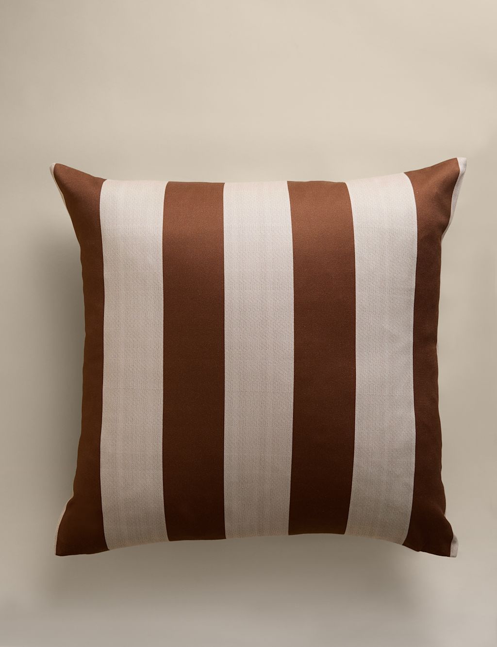 M&S Pure Cotton Stripe Cushion Cover - Caramel, Caramel