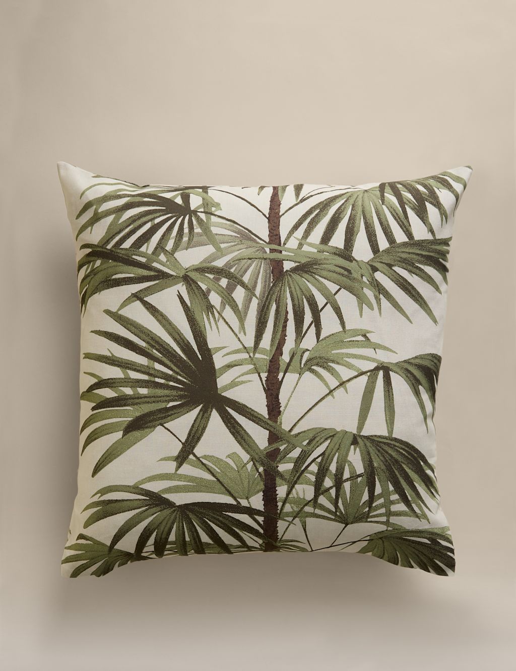 M&S Pure Cotton Fern Tree Cushion Cover - Green Mix, Green Mix