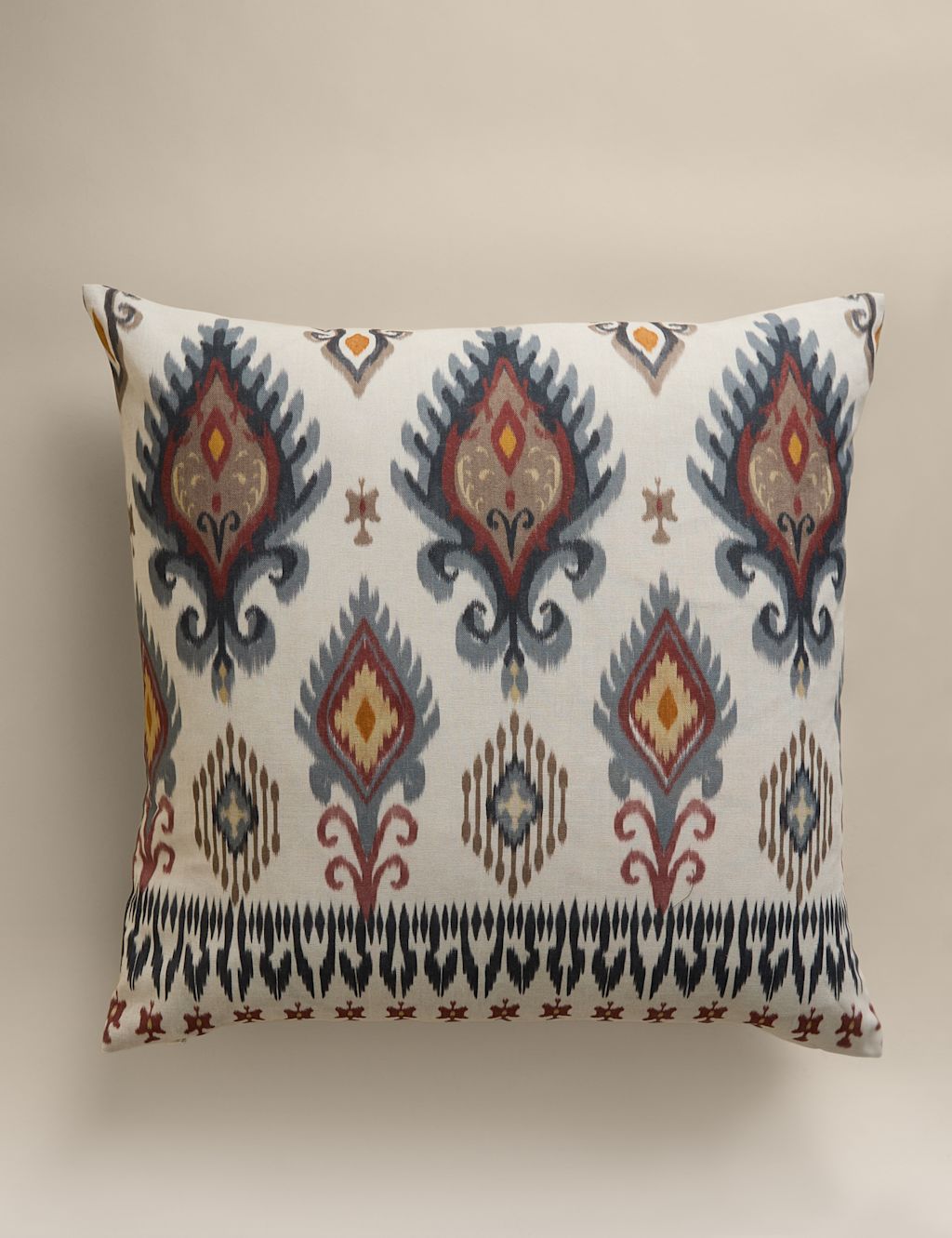 M&S Pure Cotton Geometric Cushion Cover - Multi, Multi