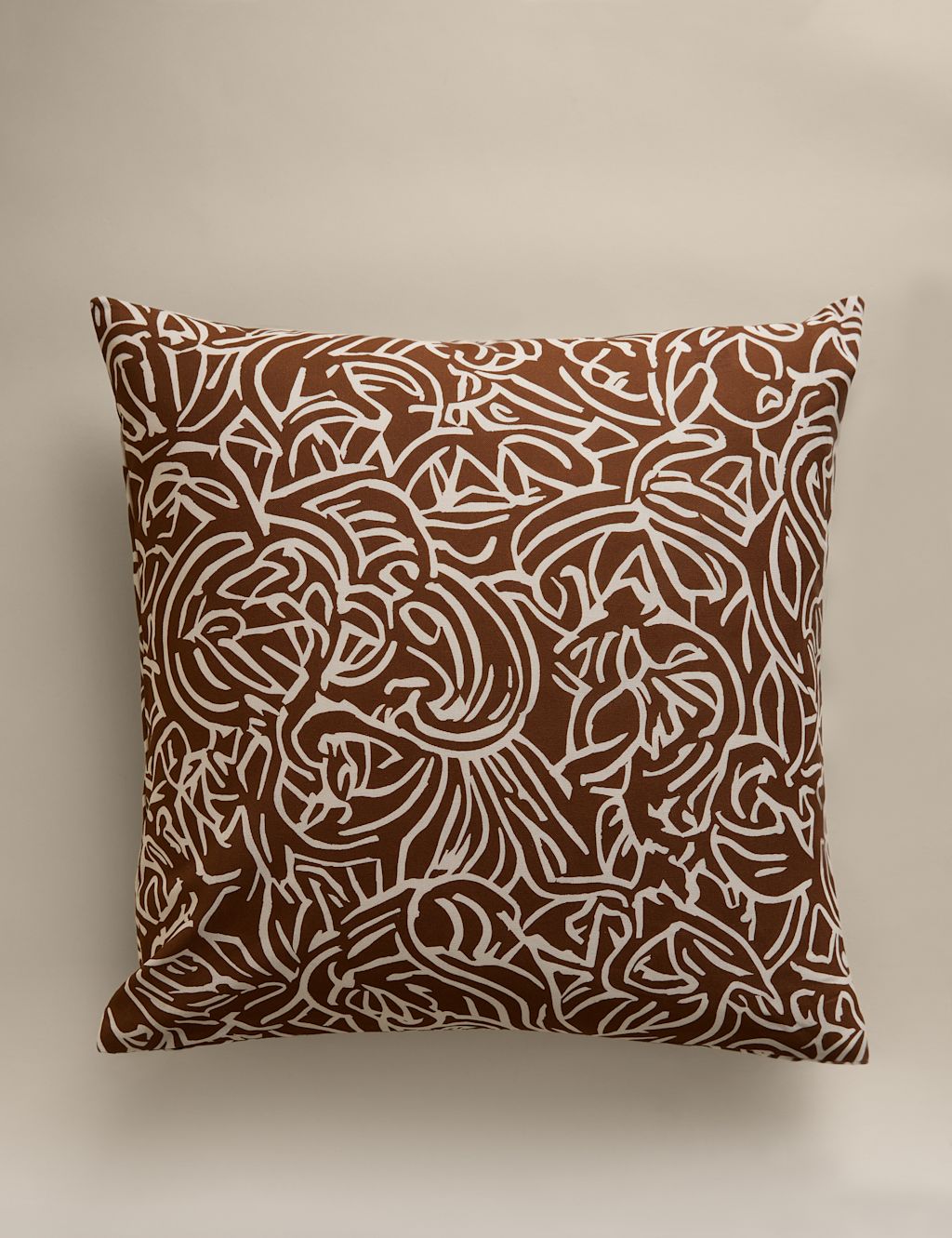 M&S Pure Cotton Abstract Swirl Cushion Cover - Spice Mix, Spice Mix