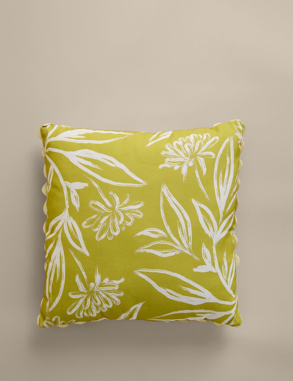M&S 2 Pack Floral Outdoor Cushions - Yellow Mix, Yellow Mix