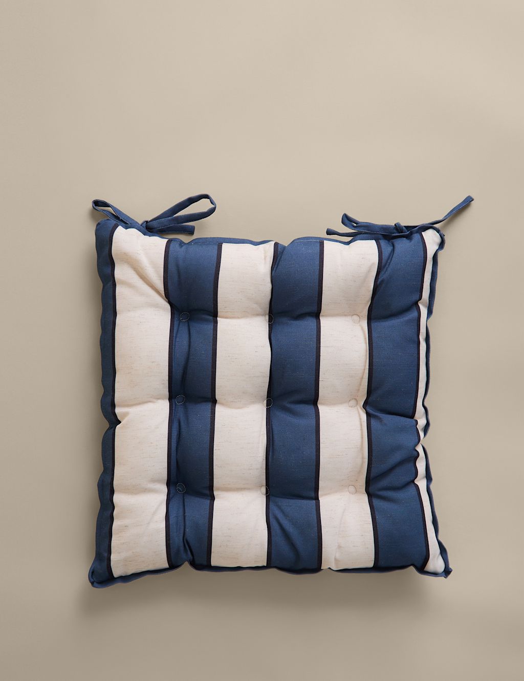 M&S 2 Pack Striped Outdoor Seat Pads - Blue Mix, Blue Mix