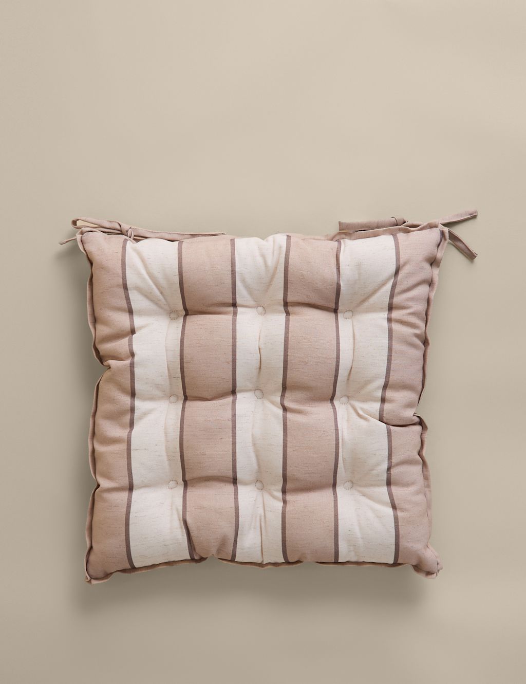 M&S 2 Pack Striped Outdoor Seat Pads - Natural Mix, Natural Mix