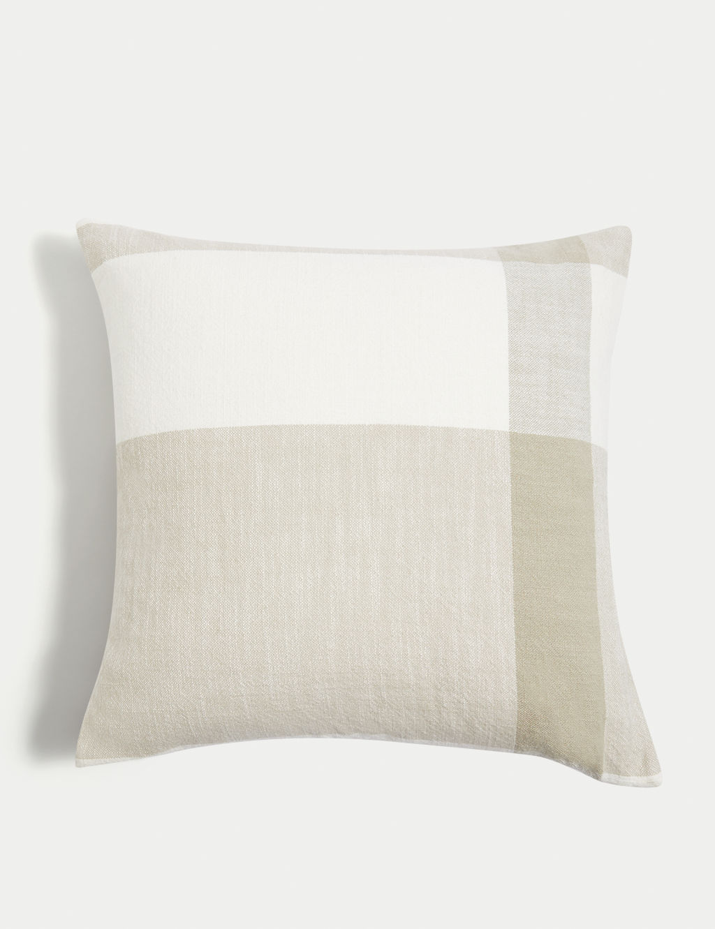 M&S Pure Cotton Checked Cushion - 1SIZE - Grey Mix, Grey Mix