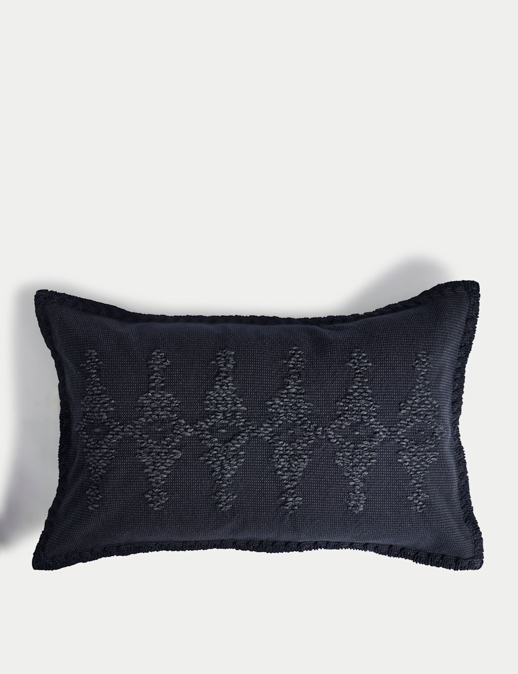 M&S X Fired Earth Pure Cotton Woven Bolster Cushion - 1SIZE - Blue Mix, Blue Mix