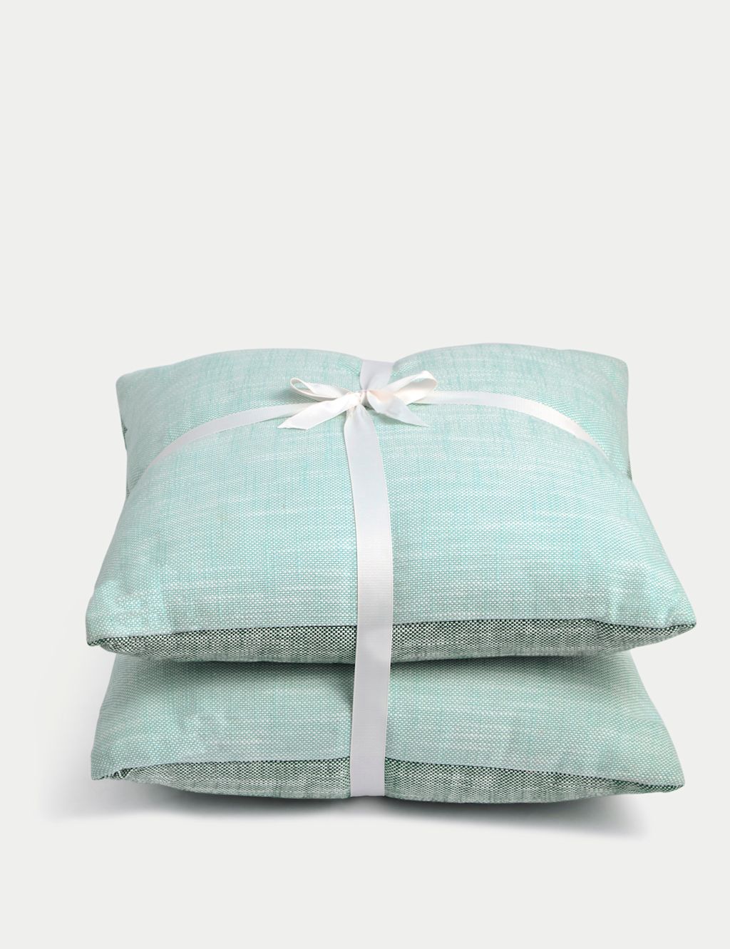 M&S Set of 2 Pure Cotton Outdoor Cushions - 1SIZE - Green Mix, Green Mix