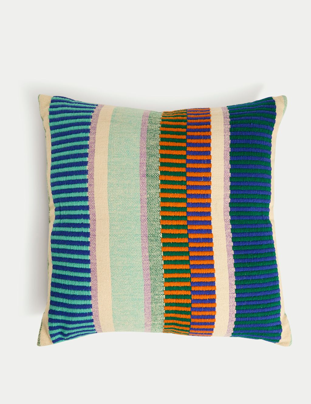 M&S Set of 2 Pure Cotton Modern Stripe Outdoor Cushions - Multi, Multi