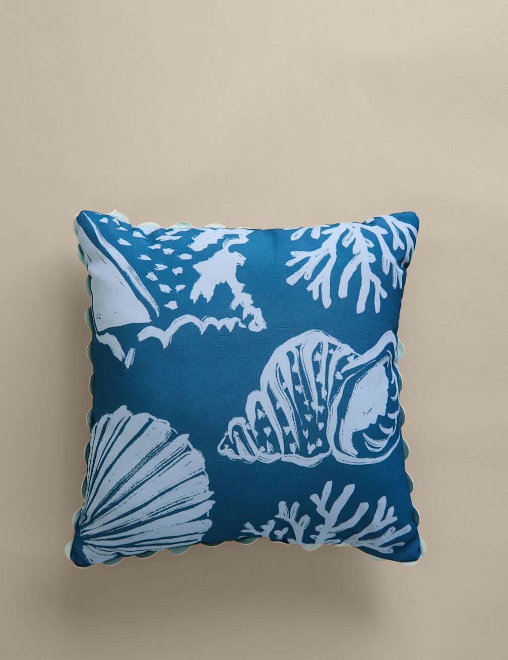 M&S Set of 2 Coastal Outdoor Cushions - Blue Mix, Blue Mix