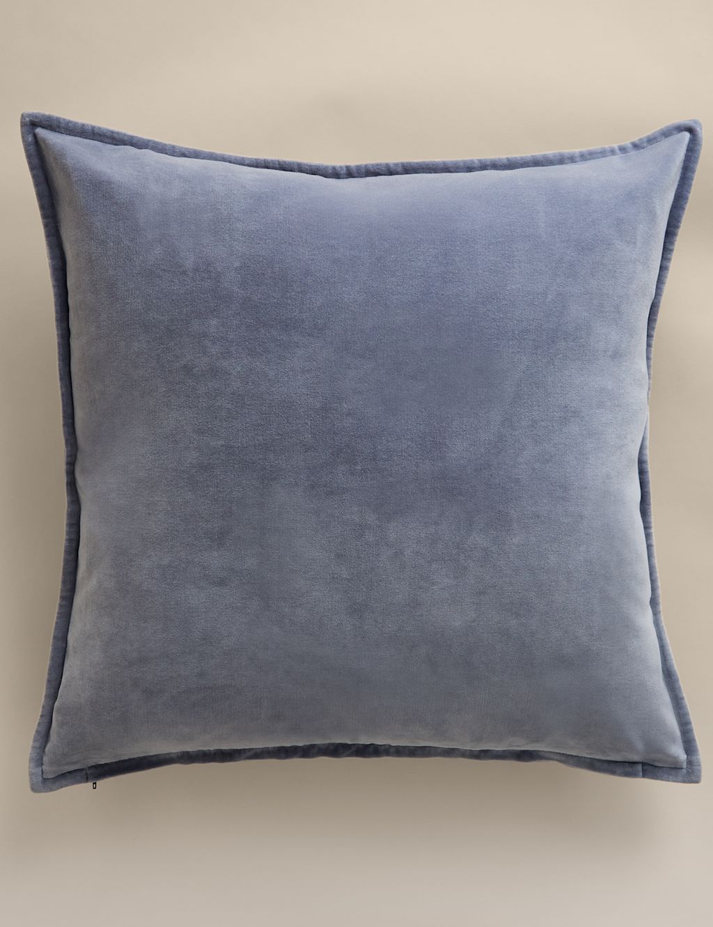 M&S Pure Cotton Velvet Large Cushion - Slate Blue, Slate Blue