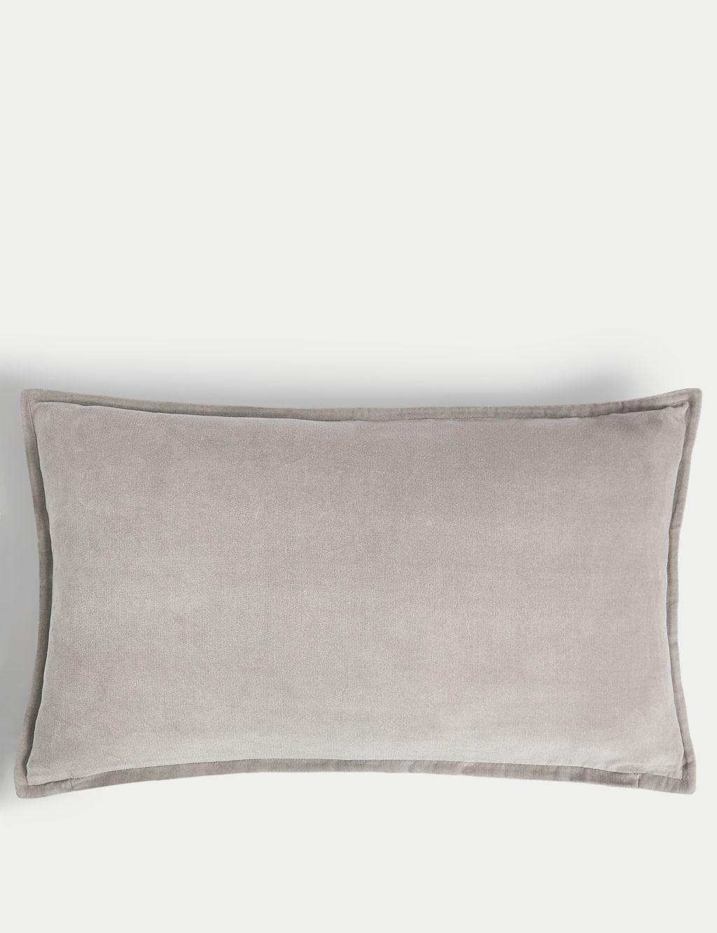 M&S Pure Cotton Velvet Bolster Cushion - 1SIZE - Grey, Grey