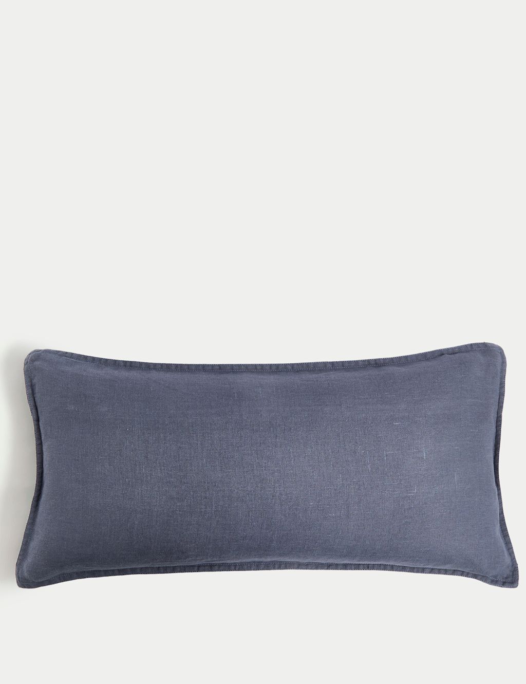M&S Linen Bolster Cushion - 1SIZE - Navy, Navy