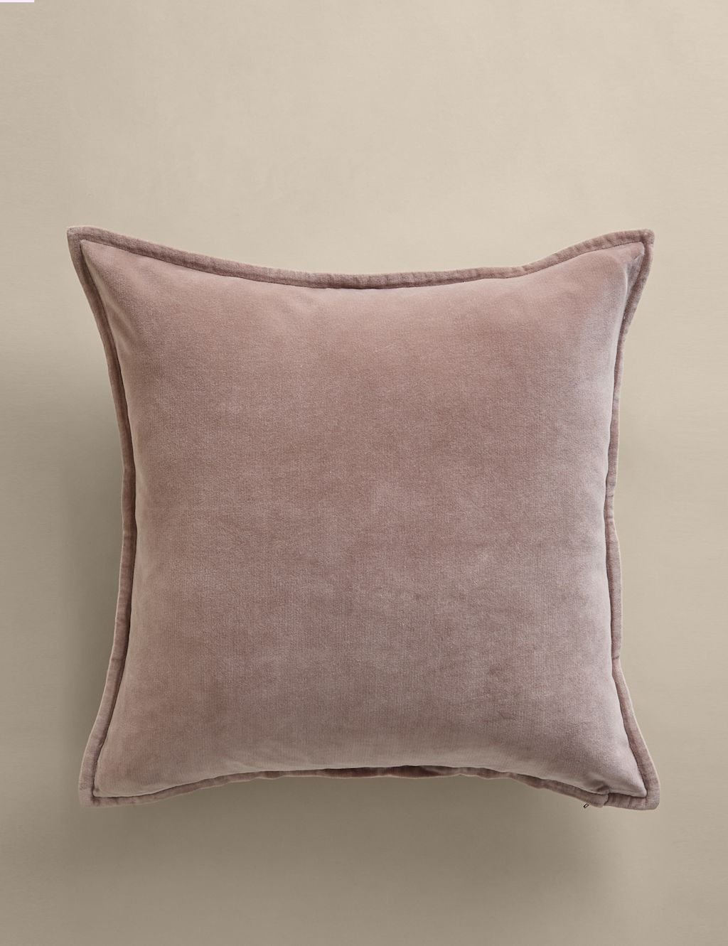 M&S Pure Cotton Velvet Cushion Cover - Putty, Putty
