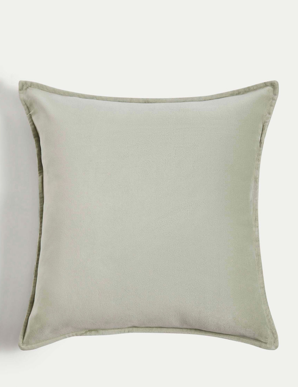 M&S Pure Cotton Velvet Cushion - 1SIZE - Sage, Sage