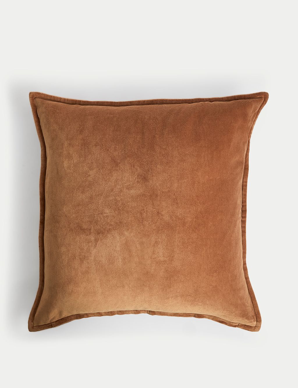 M&S Pure Cotton Velvet Cushion - 1SIZE - Dark Gold, Dark Gold
