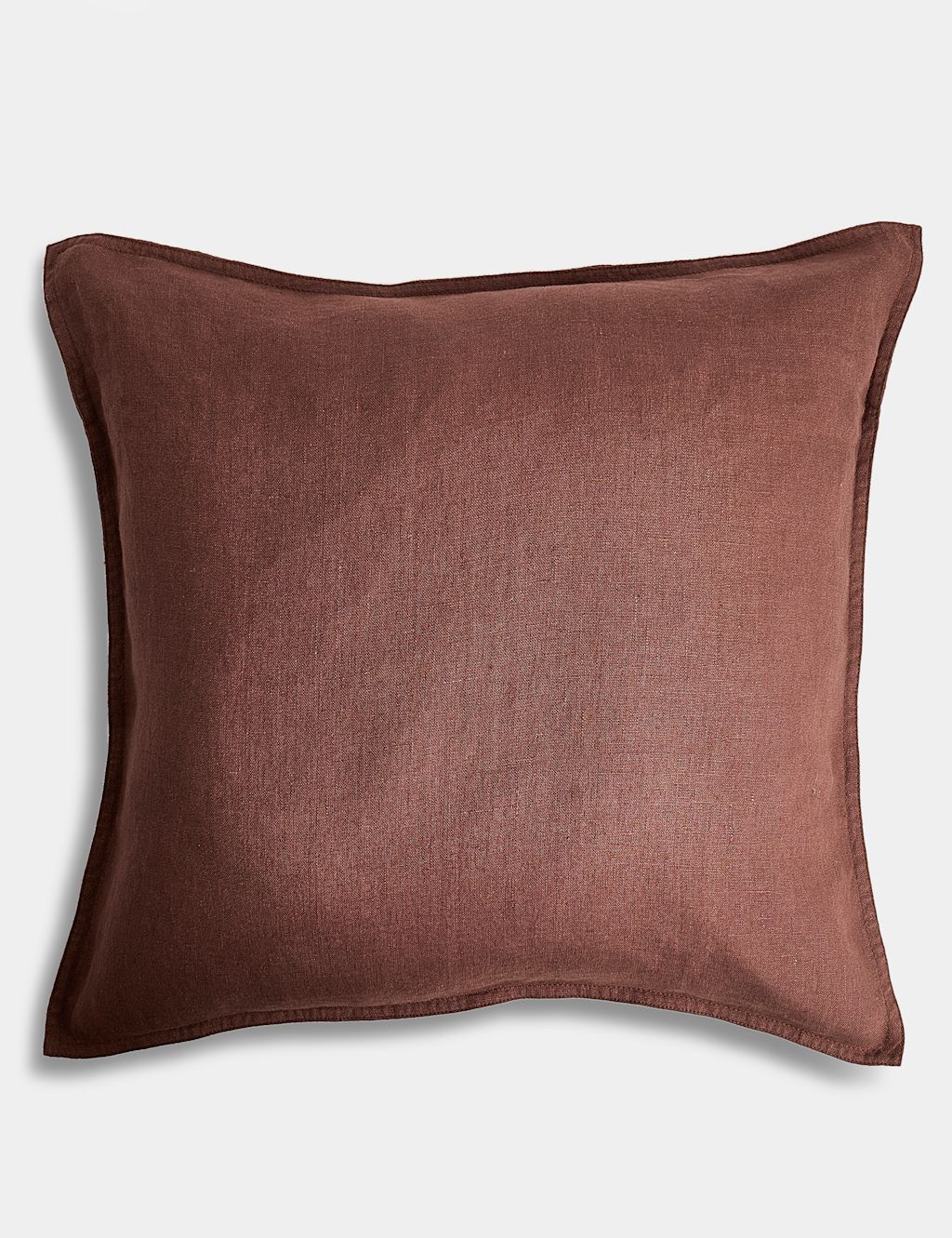 M&S Pure Linen Cushion - Chestnut, Chestnut