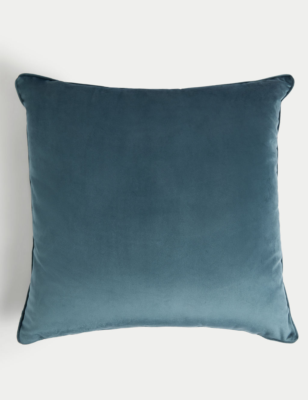 M&S Velvet Piped Large Cushion - Slate Blue, Slate Blue