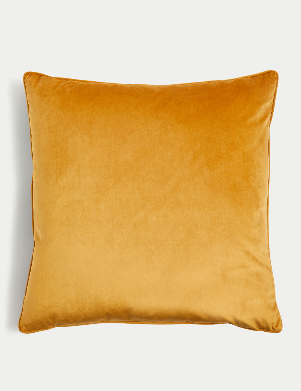 M&S Velvet Piped Large Cushion - Ochre, Ochre