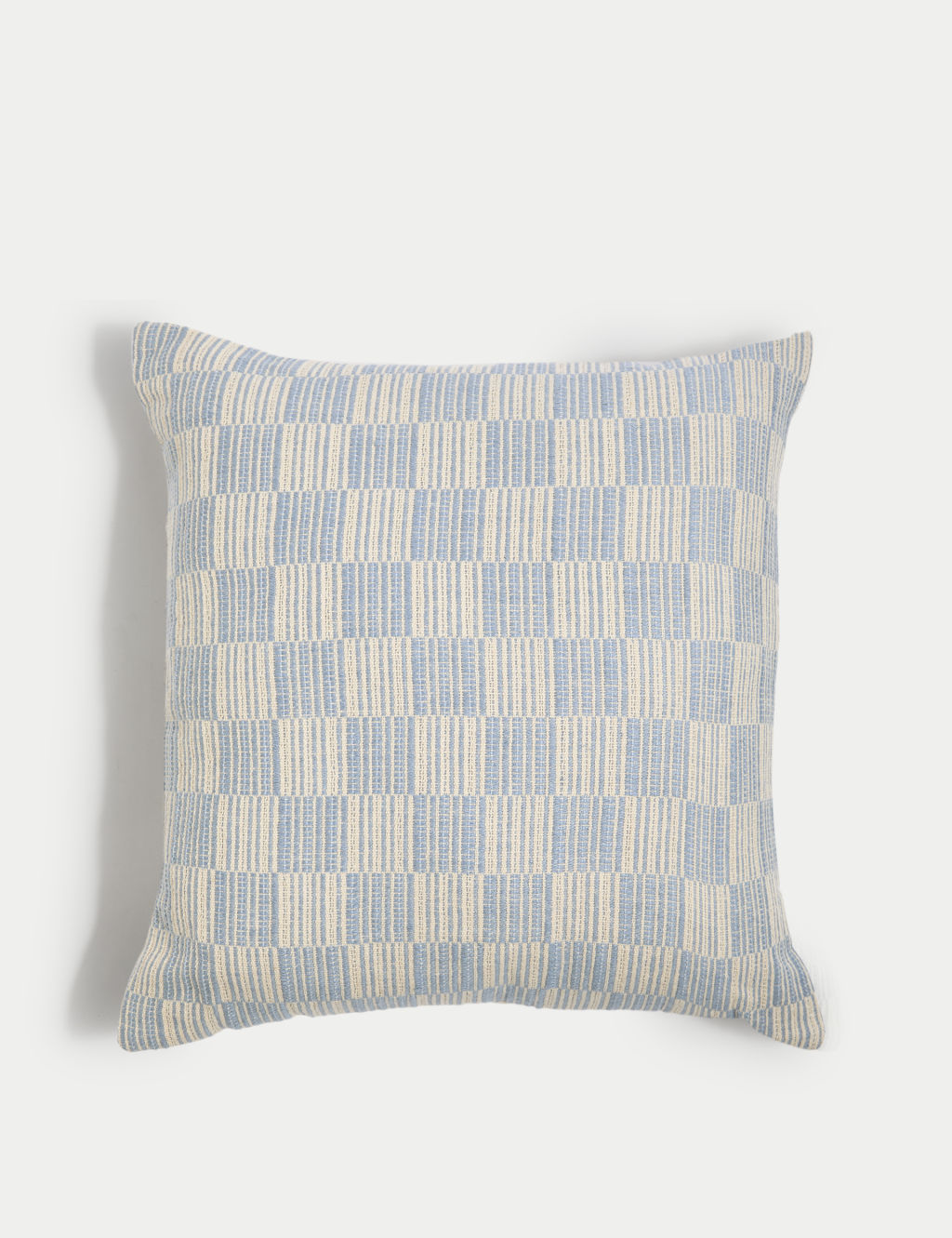 M&S Cotton Blend Geometric Woven Cushion - 1SIZE - Blue Mix, Blue Mix