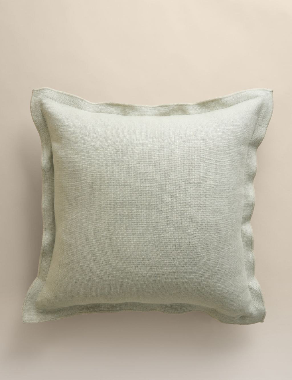 M&S Pure Linen Cushion - Soft Green, Soft Green