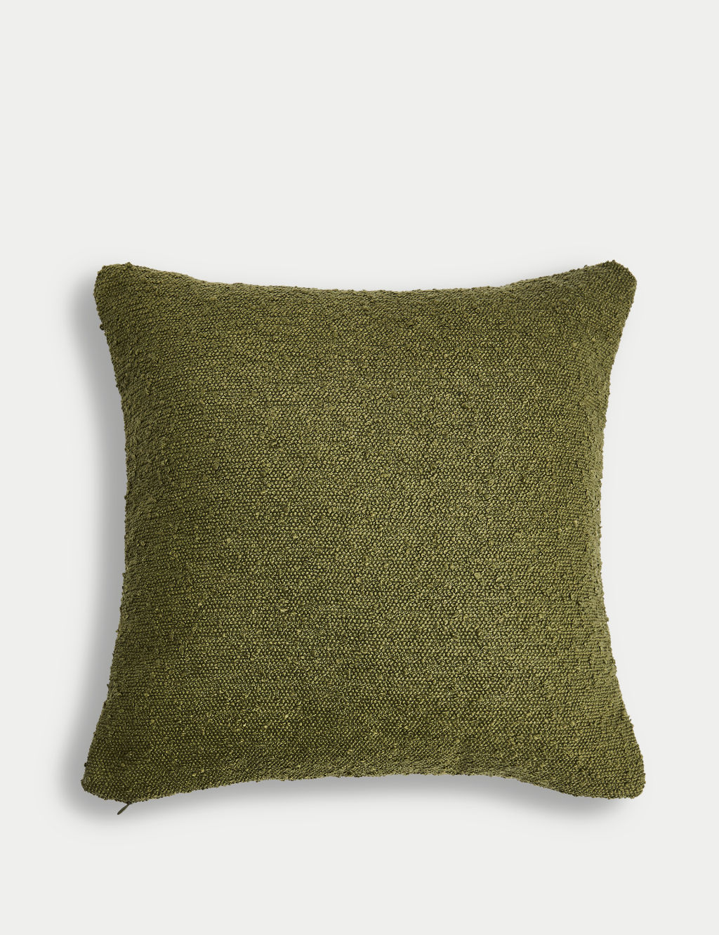 M&S Textured Bouclé Cushion - 1SIZE - Green, Green
