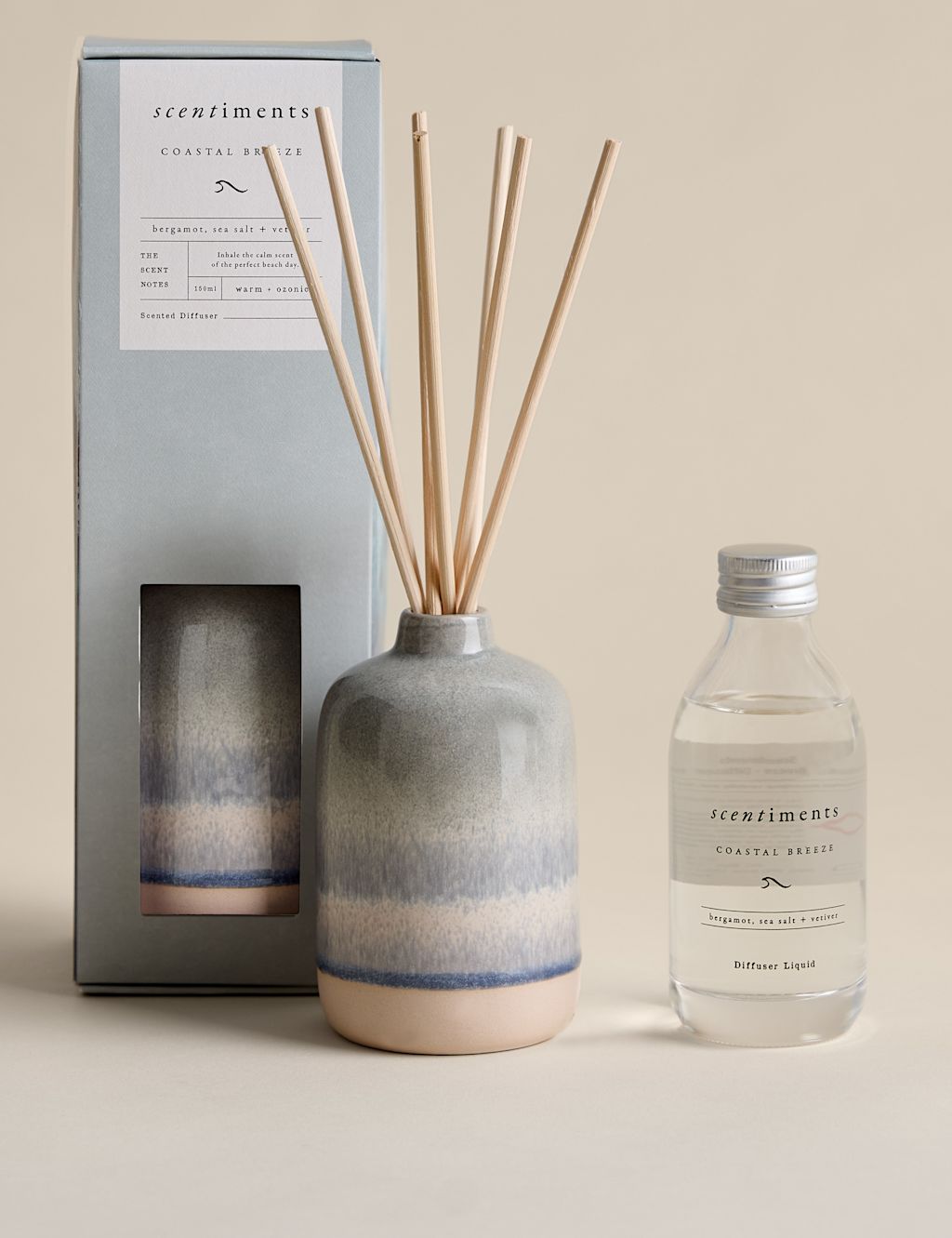 Scentiments Coastal Breeze 150ml Diffuser - Blue Mix, Blue Mix