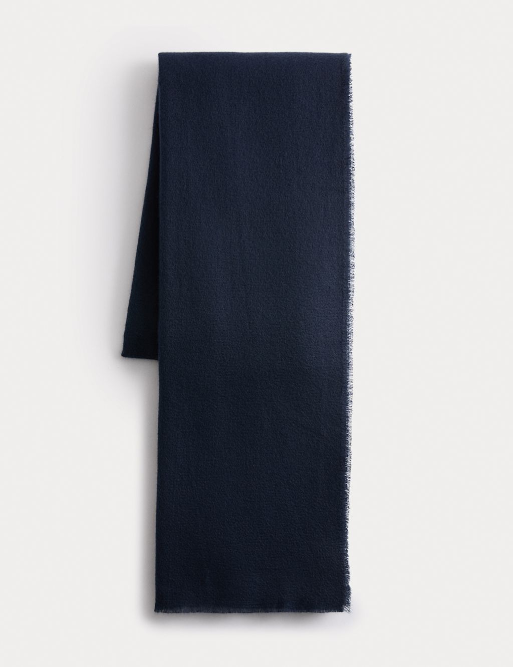 M&S Lightweight Fringed Scarf - 1SIZE - Navy, Navy