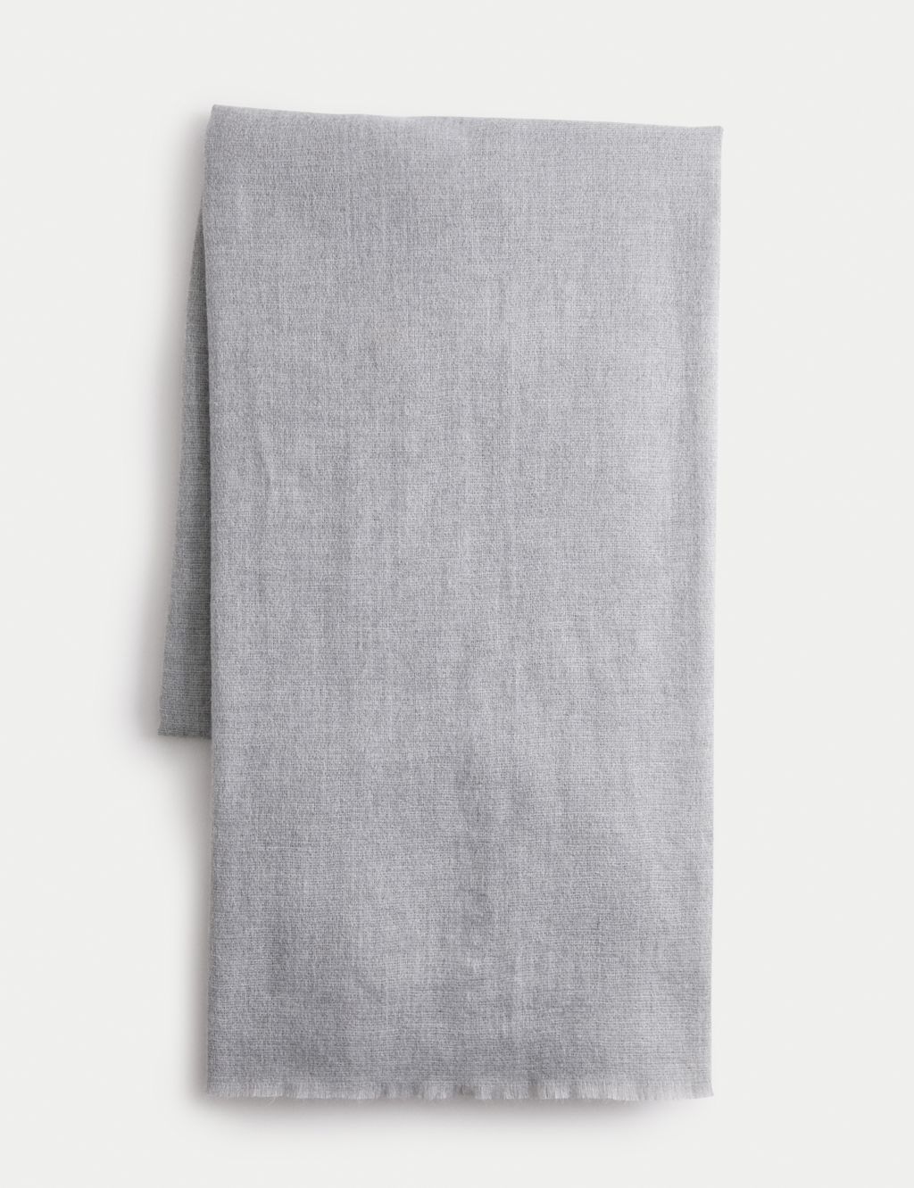 M&S Lightweight Fringed Scarf - 1SIZE - Grey, Grey