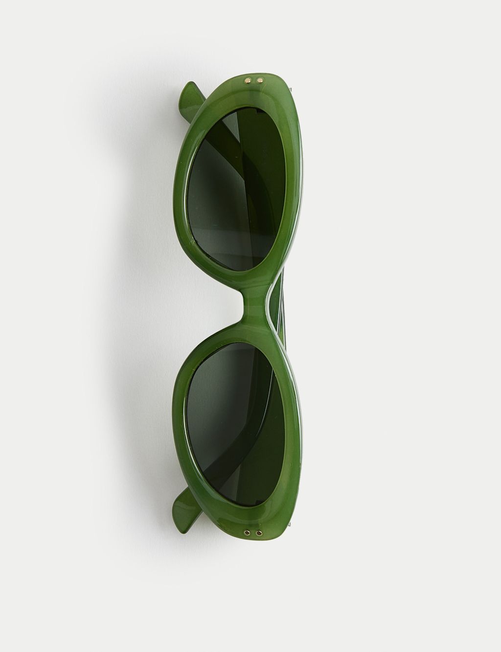 M&S Oval Cat Eye Sunglasses - Khaki, Khaki