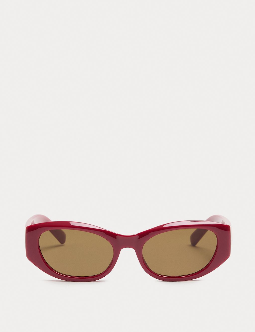 M&S Oval Cat Eye Sunglasses - Red, Red
