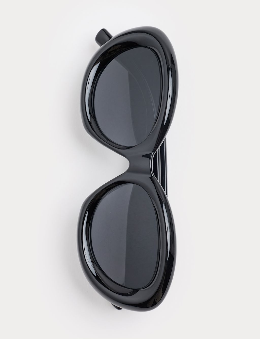 M&S Oval Chunky Sunglasses - Black, Black