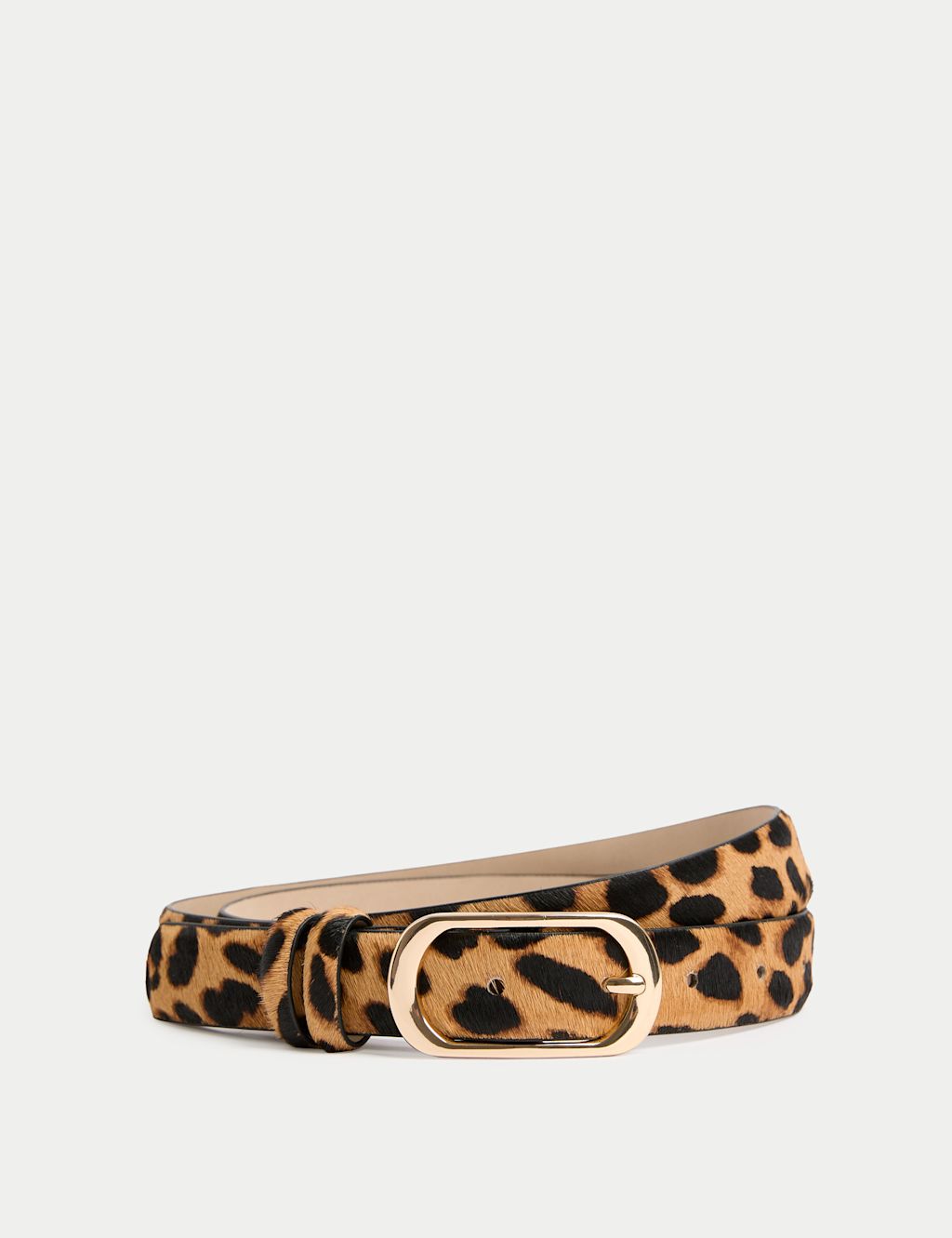 M&S Leopard Slim Jeans Belt - Natural Mix, Natural Mix