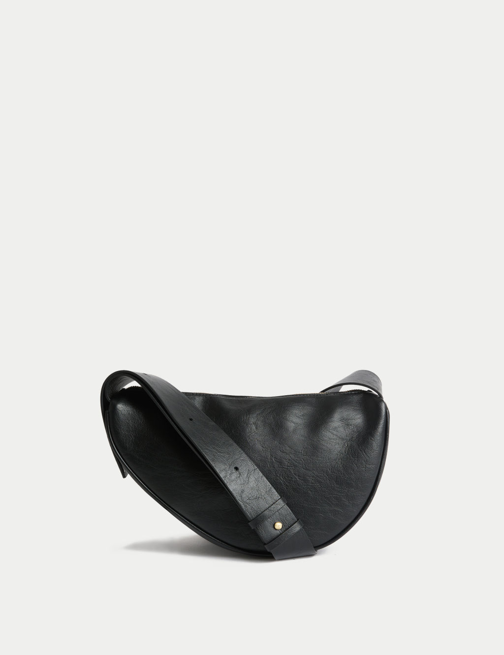 M&S Faux Leather Sling Bag - 1SIZE - Black, Black