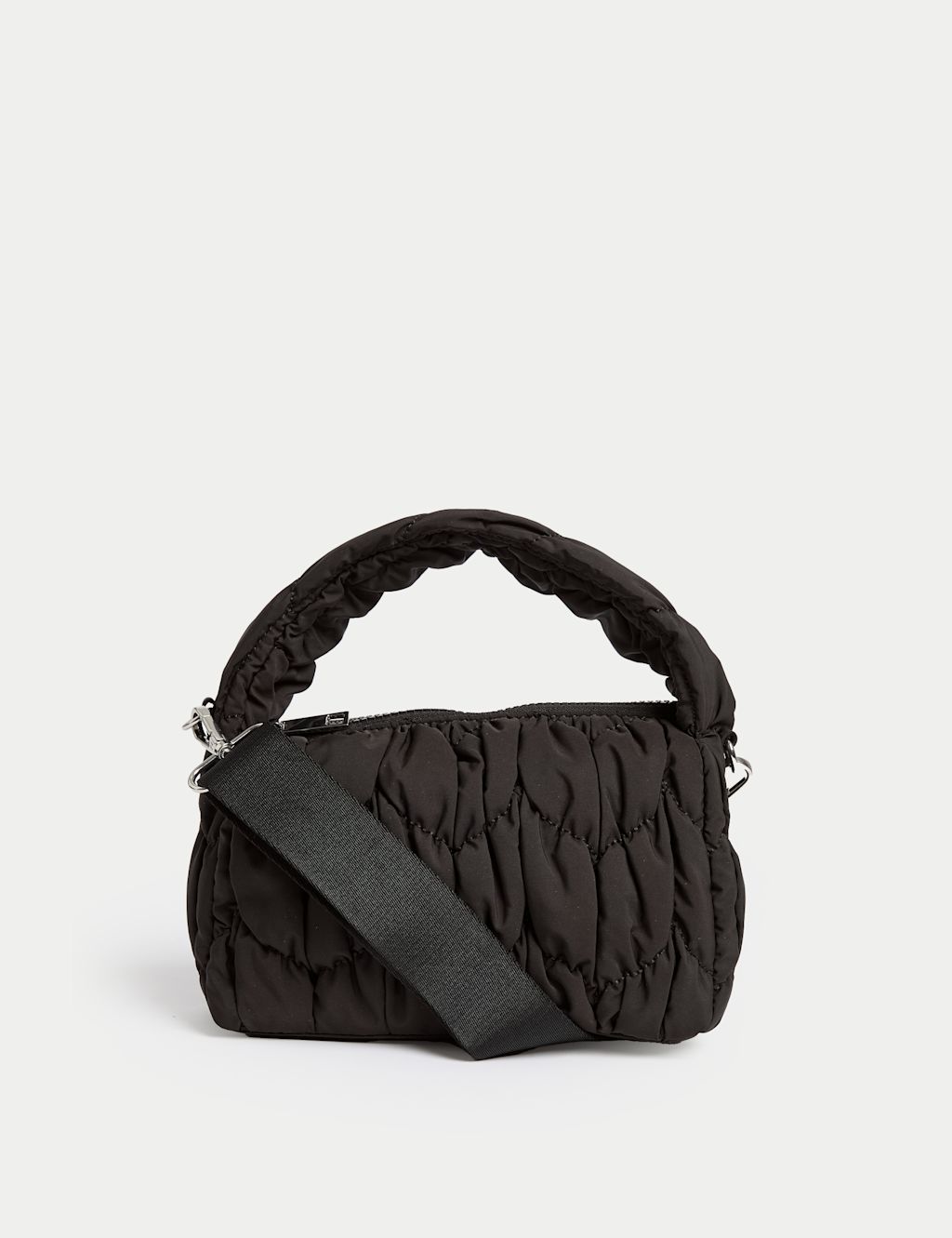 M&S Quilted Mini Cross Body Bag - 1SIZE - Black, Black