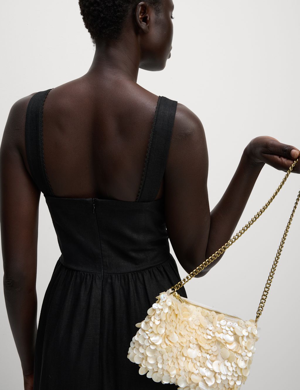 M&S Pearl Chain Strap Shoulder Bag - 1SIZE - Cream Mix, Cream Mix
