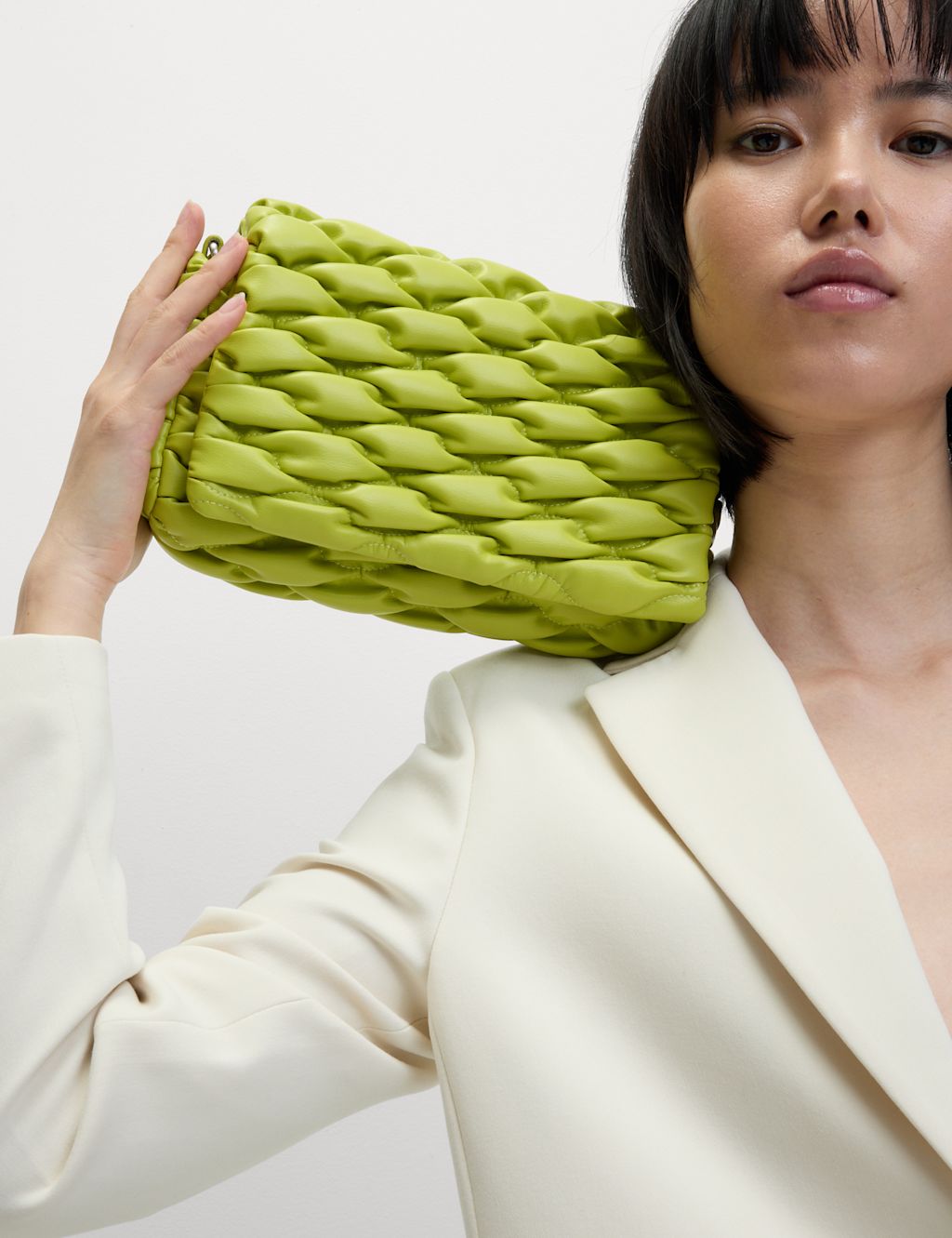 M&S Faux Leather Cross Body Bag - 1SIZE - Bright Lime, Bright Lime